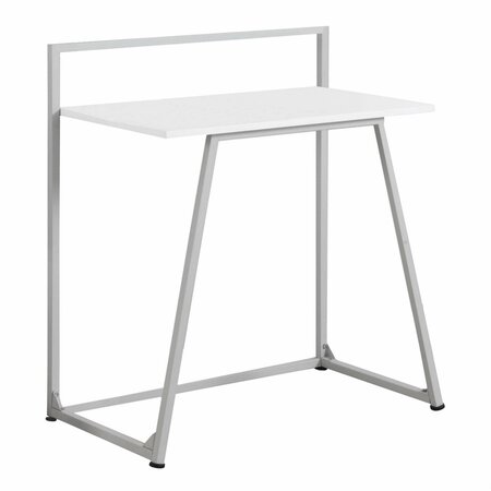 HOMEROOTS 34 in. White MDF & White Metal Computer Desk 333374